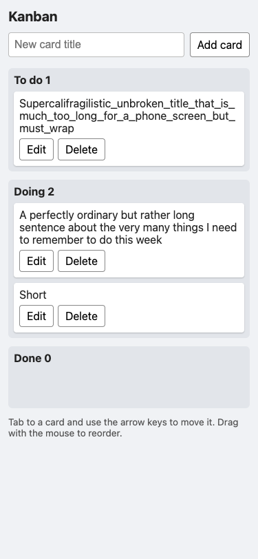 Screenshot of the page built in this answer, at a phone width of 375 pixels