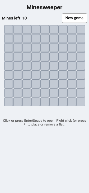 Screenshot of the page built in this answer, at a phone width of 375 pixels