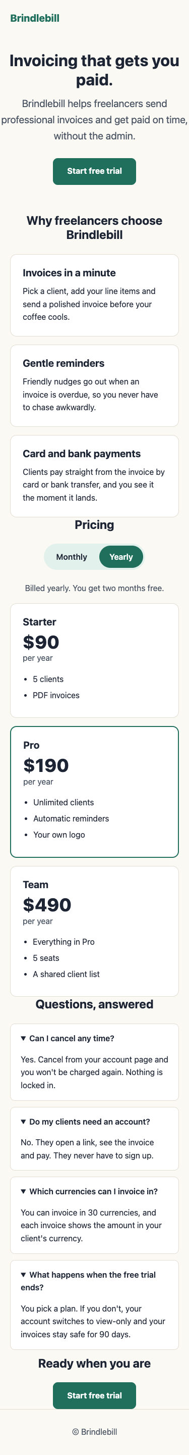 Screenshot of the page built in this answer, at a phone width of 375 pixels