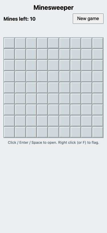 Screenshot of the page built in this answer, at a phone width of 375 pixels