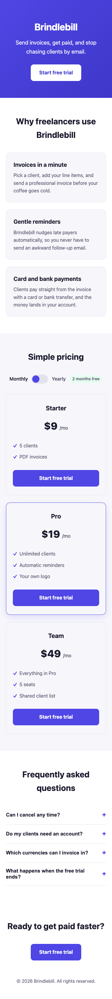 Screenshot of the page built in this answer, at a phone width of 375 pixels