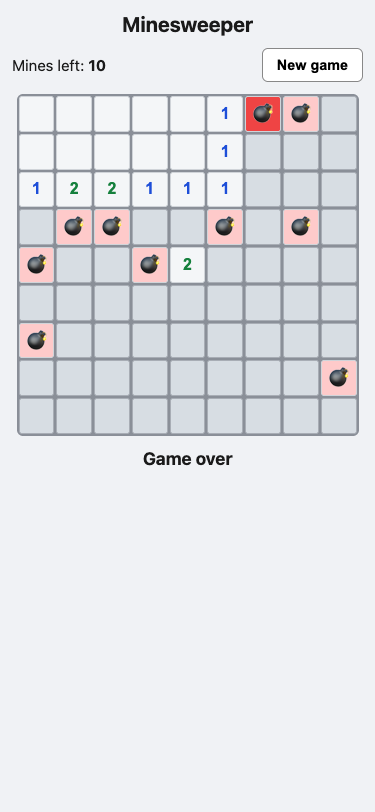 Screenshot of the page built in this answer, at a phone width of 375 pixels